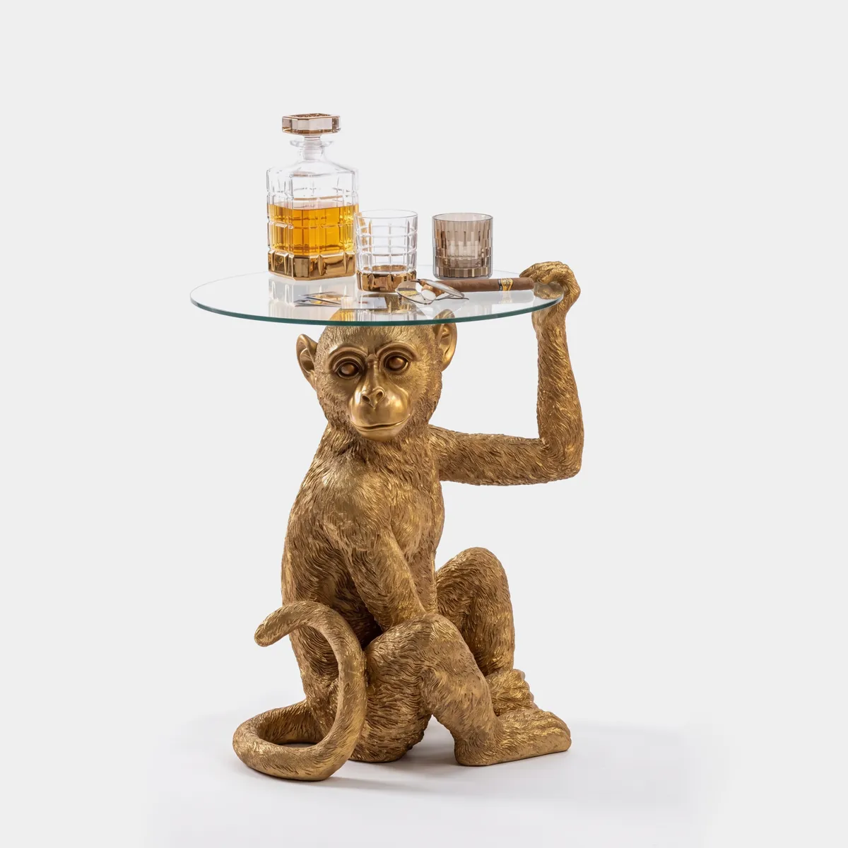 Bronze Monkey Side Table
