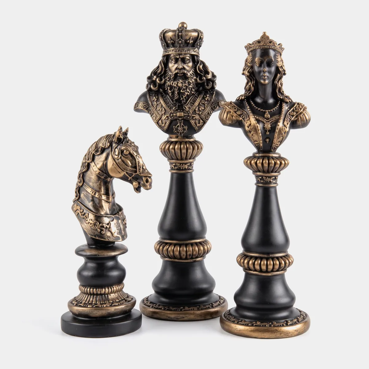 Black & Gold Chess Trio