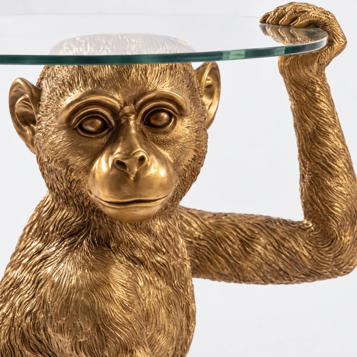 Bronze Monkey Side Table, close-up of surface texture and detail