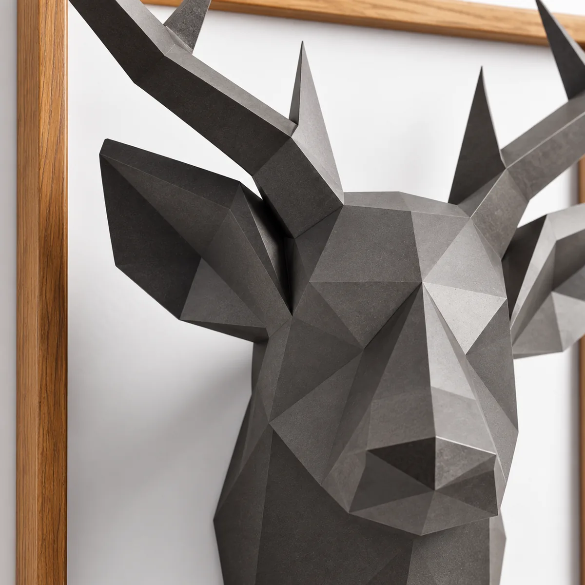 Geometric Deer Head, close-up of surface texture and detail