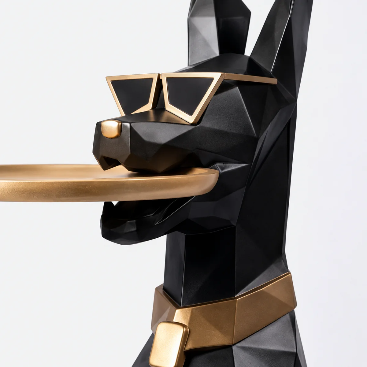 Geometric Dog Side Table, close-up of surface texture and detail
