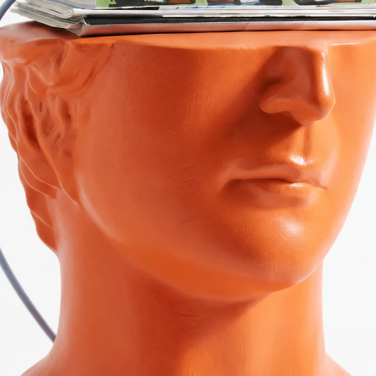 Head Case Side Table, close-up of surface texture and detail