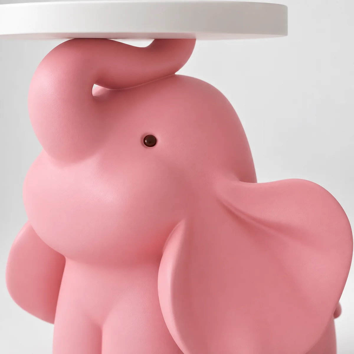 Pink Elephant Side Table, close-up of surface texture and detail